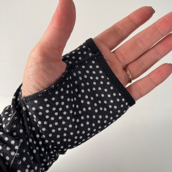 Nike Pro Womens Dri-Fit Fleece Lined Half Zip Long Sleeve Polka Dot Training Top - Picture 9 of 11